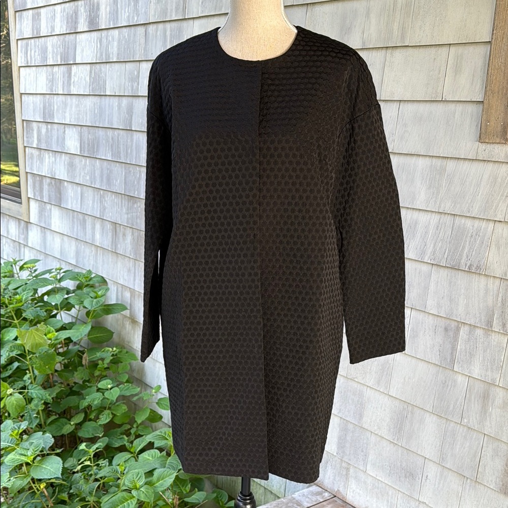 Marimekko Black 3/4 Jacket with Textured Minimalist Design